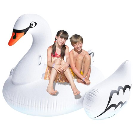 Greenco Giant Inflatable Swan Pool Float Lounger, 75