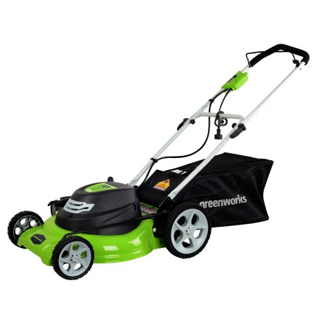 Greenworks 20" 12 Amp Corded Electric Push Walk-Behind Mower with Self Propelling
