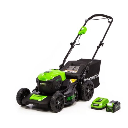 Greenworks 40 Volt 20 inch Push Walk-Behind Mower with 4.0 Ah Battery and Charger, 2516302