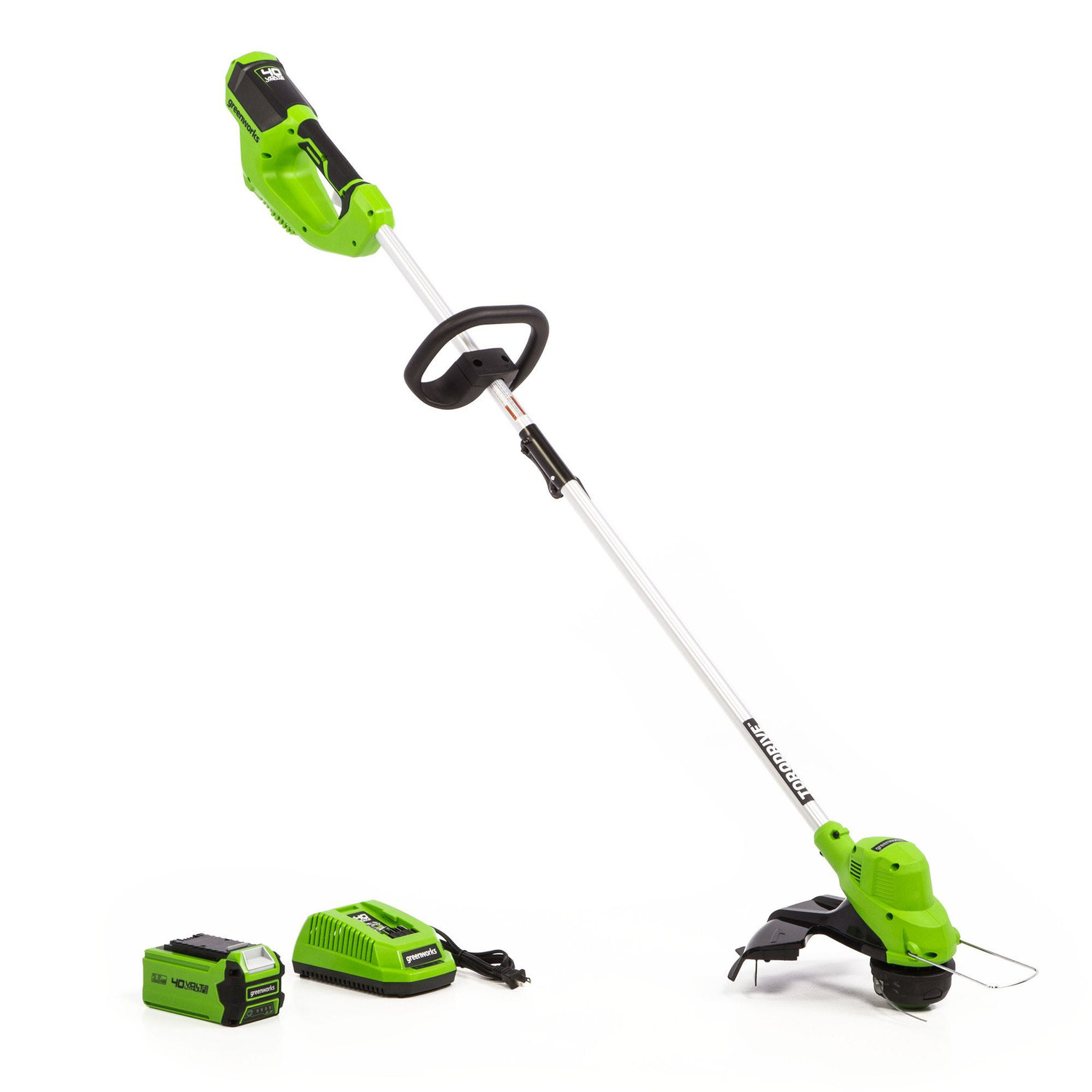 Greenworks 40V 15 In. String Trimmer with 2.5 Ah Battery and Quick Charger