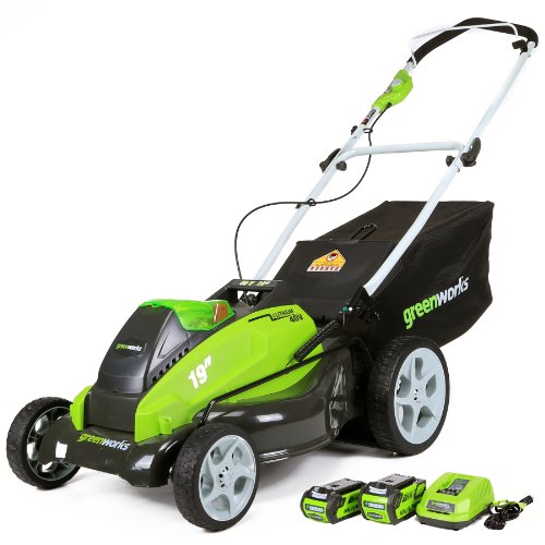 Greenworks 40V 19-Inch Cordless (3-In-1) Push Lawn Mower, 4.0Ah + 2.0Ah Battery and Charger Included 25223 On Sale At Amazon.com