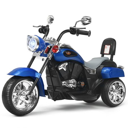 Gymax Blue 6 V Motorcycle Powered Ride-On with Headlights