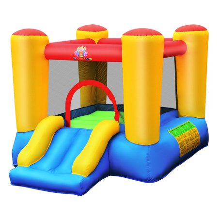 Gymax Kids Inflatable Bounce House with Jumping Area Slide Without Blower