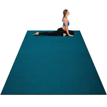 Gymax Large Yoga Mat 7' x 5' x 8 mm Thick Workout Mats for Home Gym Flooring Blue