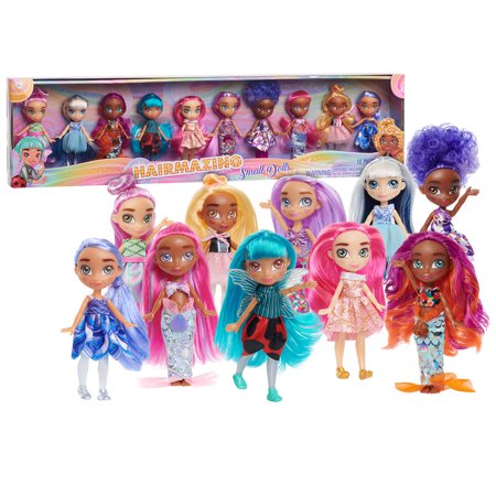 Hairmazing 10-Pack Collectible Small Dolls Set, Kids Toys for Ages 3 up