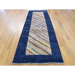 Hand Knotted Multicolored Clearance with Wool Oriental Rug (3'1" x 9'5") - 3'1" x 9'5"