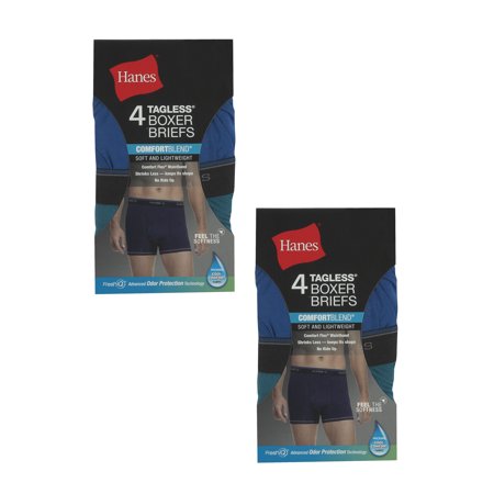 Hanes Men's Tagless ComfortBlend Assorted Boxer Briefs, 8-pack bundle