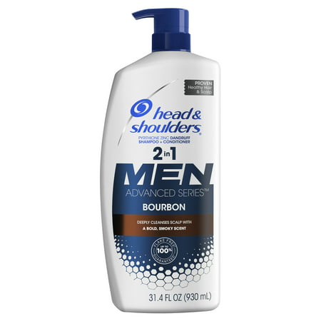 Head and Shoulders Advanced Series Bourbon 2-in-1 Anti-Dandruff Shampoo and Conditioner for Men, 31.4 fl oz