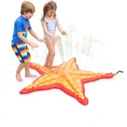 HearthSong Starfish 5-Foot Sprinkler Splash Pad for Kids' Outdoor Active Water Play