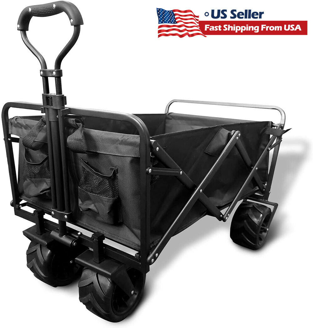 Heavy Duty Collapsible Wagon Cart Outdoor Folding Portable Utility Garden Beach