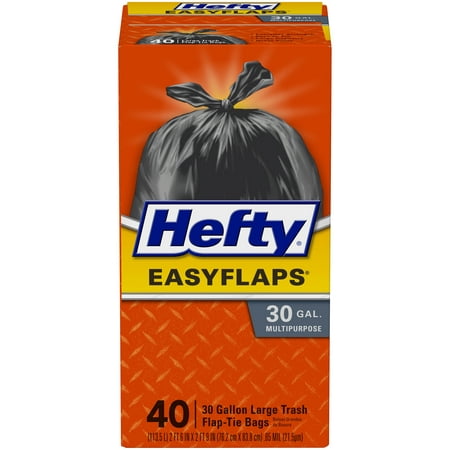 Hefty Easy Flaps Multipurpose Large Trash Bags, 30 Gallon, 40 Count - WALMART