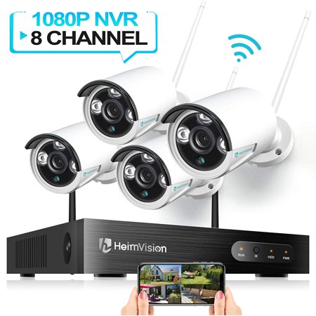 HeimVision HM241 Wireless Security Camera System, 8CH 1080P NVR System,4pcs 960P 1.3MP WIFI IP Security Surveillance Cameras,HD not included
