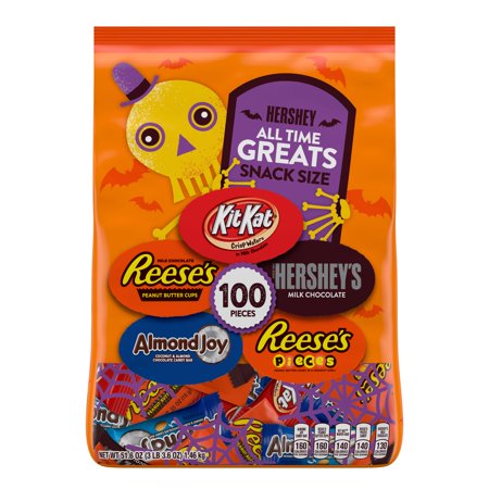 Hershey, Halloween Candy Assortment All Time Greats Snack Size, 100 Ct., 51.6 Oz.