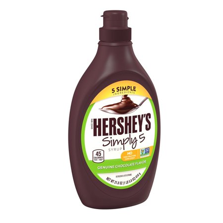 Hershey'S, Simply 5 Chocolate Syrup, Baking, Gluten Free, Fat Free, Bulk, 21.8 Oz, Bottles (12 Count)