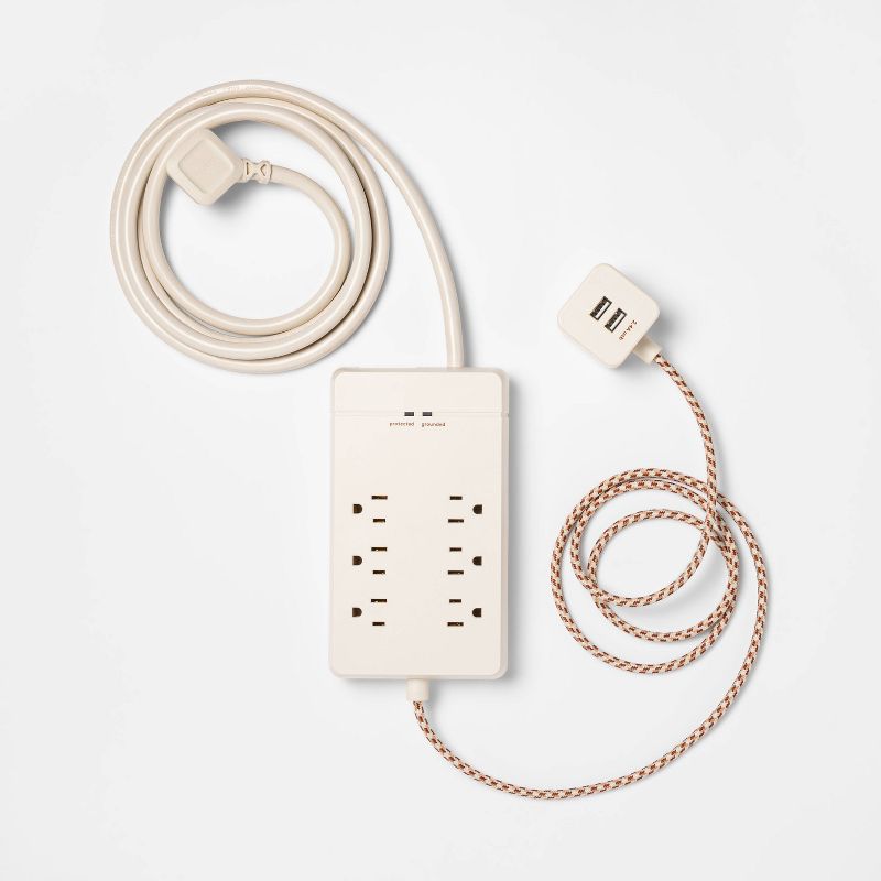 heyday™ 6-Outlet Surge Protector with 6' Extension Cord- Stone White