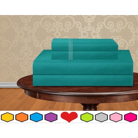 Holiday Gift 4 PC Sheet set Bedding Set King Turquoise