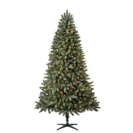 Holiday Time Clear Prelit LED Green Birchwood Fir Artificial Christmas Tree, 7.5'