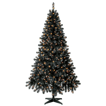 Holiday Time Prelit 300 Clear Incandescent Lights, Madison Pine Black Artificial Christmas Tree, 6.5'