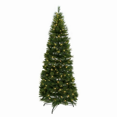 Holiday Time Warm Clear Prelit 250 LED Green Pop-Up Artificial Christmas Tree, 7'