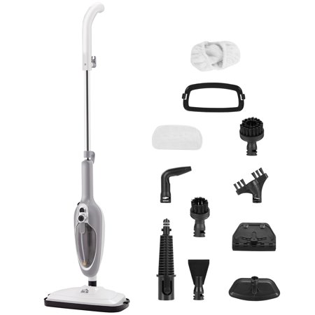 HomCom Hot Steam Floor Cleaning Mop Kit with 11 Tools for Kitchen or Living Room