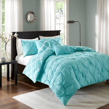 Home Essence Hayden 5 Piece Reversible Comforter Bedding Set, Full/Queen, Aqua