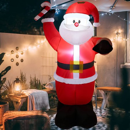 Home Express Inflatable Christmas Decorations 8ft Santa Claus for Holiday Outdoor and Indoor Yard-Led Light Giant and Tall Blow up Santa Clause for Party Outhouse Garden Lawn Winter Xmas Decor