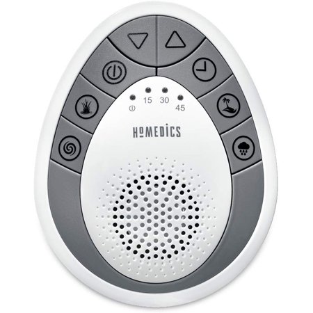 HoMedics White Noise Sound Machine, Portable Sleep Therapy for Home, Office, Baby & Travel, 4 Relaxing & Soothing Nature Sounds, Battery Operated, Auto-Off Timer, SS-1200