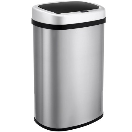 HOMFY Motion Sensor Trash Can, 13 Gallon Garbage Touchless Automatic Stainless Steel Garbage Bin