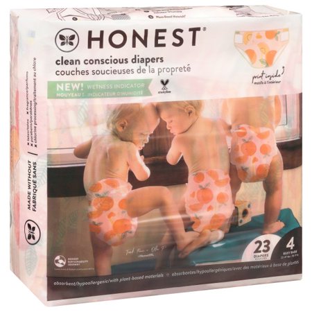 Honest 23-Pack Size 4 Diapers in Rose Blossom Pattern