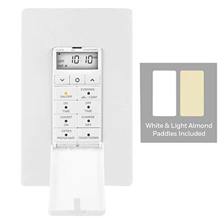 Honeywell UltraPro Daysmart 7-Day In-Wall Digital Timer Switch, Presets/Countdown, Programmable Settings, Override, Sunrise/Sunset, Ideal for Indoor, Porch, Seasonal Lighting, LED, 40954, White