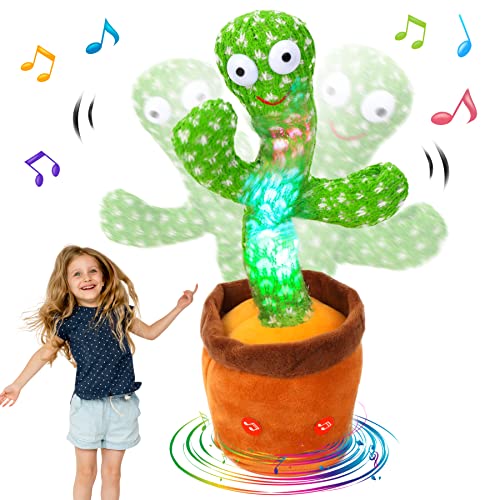 Hopearl Dancing Cactus Toy Repeats What You Say Talking Sunny Cactus Toy Wriggle Singing Mimicking Twisting Electric Interactive Animated Toy Speaking Plush Buddy Gift For Kids Birthday, Green, 13.5''