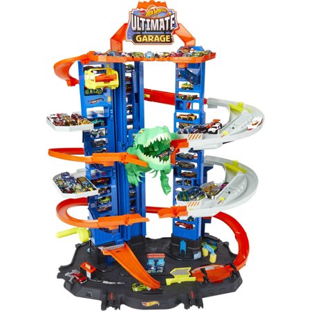 Hot Wheels City Ultimate Garage Playset with 2 Toy Cars & Robo-Dinosaur