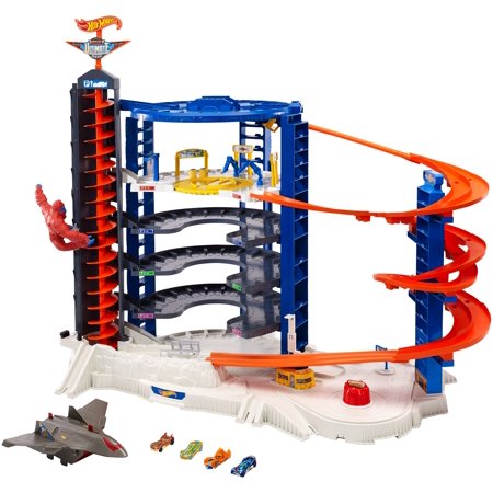 Hot Wheels Super Ultimate Garage Playset with 4 Cars and 1 Jet