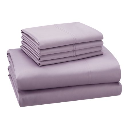 Hotel Style 1200 Thread Count Cotton Rich 6-Piece Sheet Set, Lavender Mist Color, Full