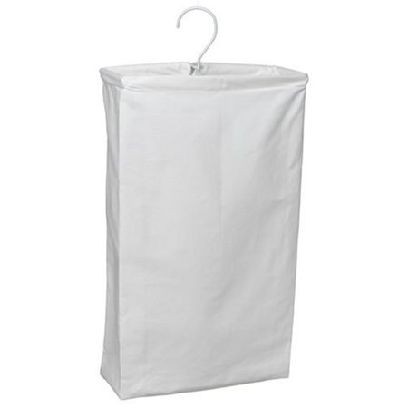 household essentials 148 hanging cotton canvas laundry hamper bag | white