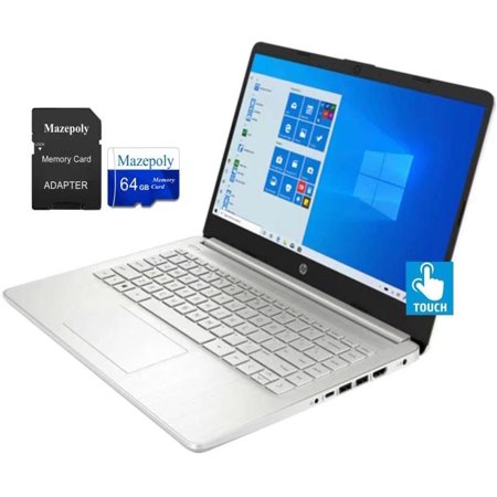 HP Stream 14-inch HD Touchscreen Laptop PC, AMD Athlon 3050U 2.6GHz, 4GB DDR4, 64GB eMMC, Bluetooth, Webcam, USB Type-C, HDMI, One-Year Office 365 Included, Windows 10 S w/Mazepoly 64GB Memory Card