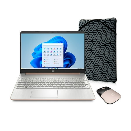 HP 15.6", Athlon N3050, 4GB RAM, 128GB SSD, Rose Gold, Wireless Mouse, Sleeve, Windows 10 Home in S mode with Microsoft 365, 15-ef1073wm WALMART CLEARANCE ONLINE!