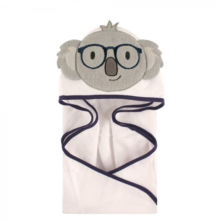 Hudson Baby Infant Boy Cotton Animal Face Hooded Towel, Koala, One Size