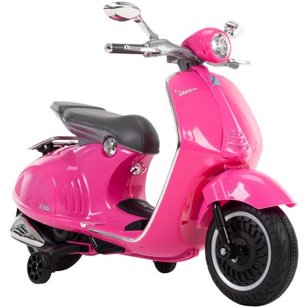 Huffy 6V Vespa Ride-On Electric Scooter for Kids, Pink