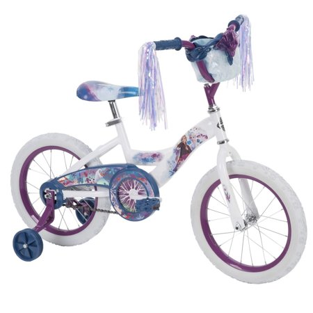 Huffy Frozen 2 16 In., Kids Ages 4-8 Training Wheel Coaster Bicycle with Handlebar Bag