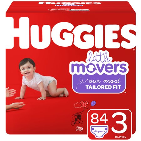 Huggies Little Movers Baby Diapers, Size 3, 84 Ct, Giga Jr Pack