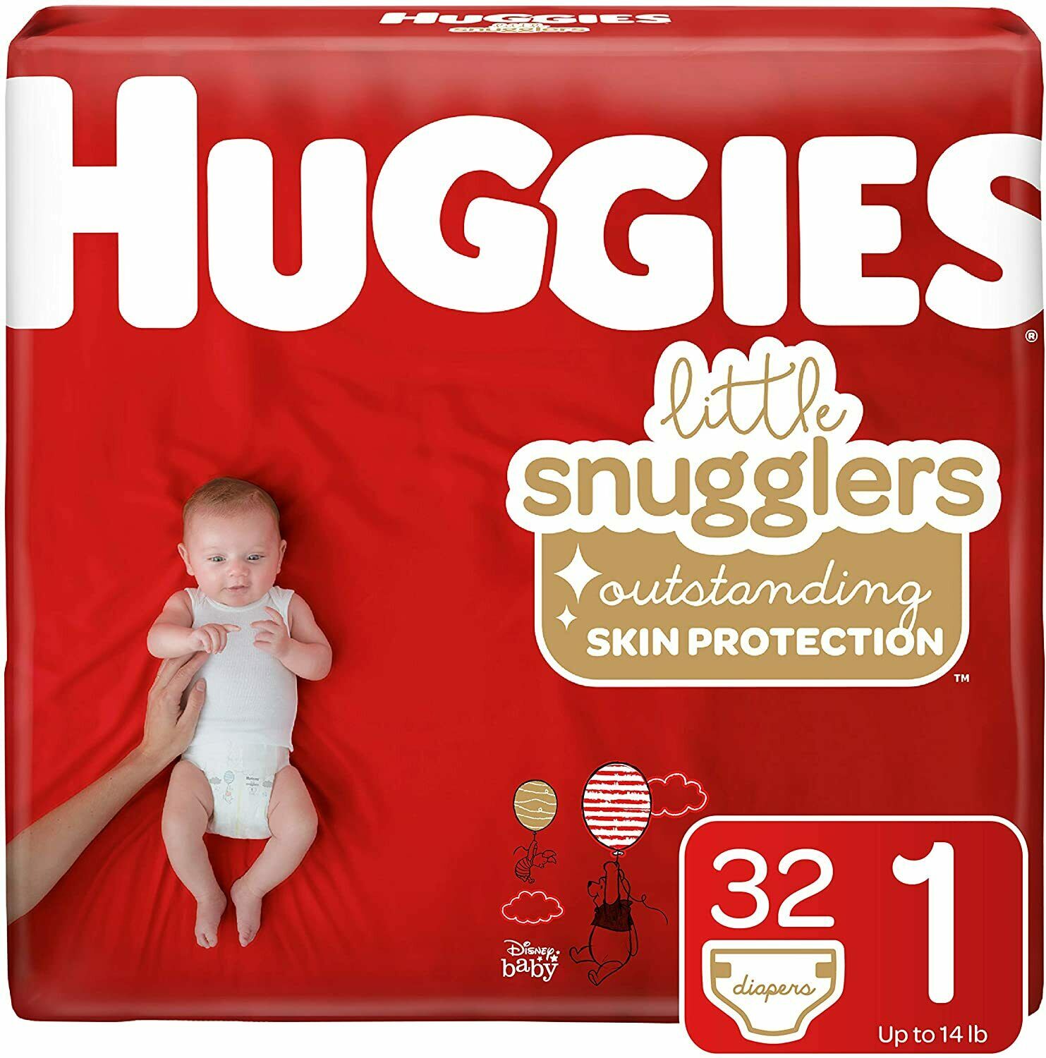 Huggies Little Snugglers Size 1 Baby Diaper, Jumbo Pack 128/cs - Disney Print