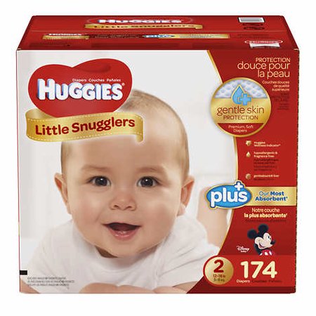Huggies Little Snugglers Wetness Indicator Soft Diapers - Size 2, 174 Count