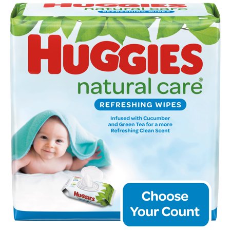 Huggies Natural Care Refreshing Baby Wipes, Scented, 3 Flip-Top Packs (168 Wipes Total)