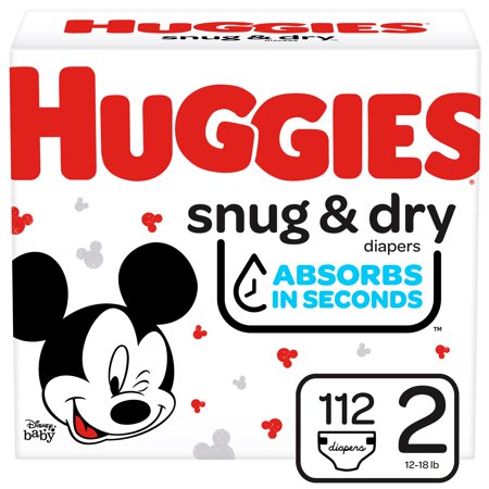 Huggies Snug & Dry Baby Diapers, Size 2, 112 Ct
