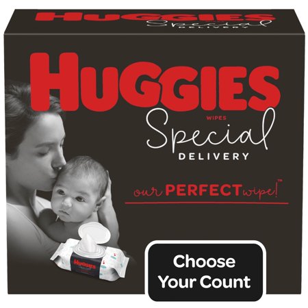 Huggies Special Delivery Hypoallergenic Baby Wipes, Unscented, 3 Flip-Top Packs (168 Wipes Total)