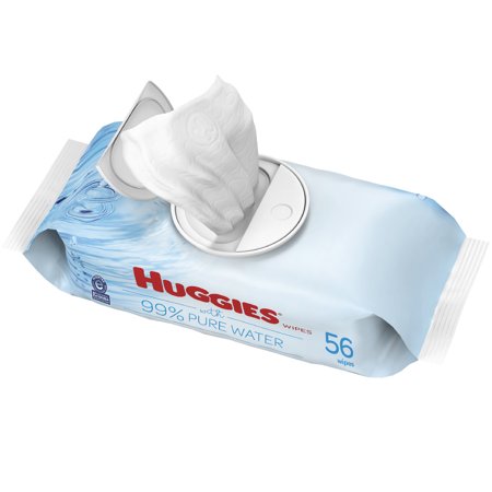 Huggies Wipes with 99% Pure Water, Unscented, 1 Flip-Top Pack (56 Wipes Total)