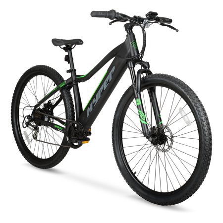 Hyper Bicycles E-Ride Electric Pedal Assist Mountain Bike, 29" Wheels, Black