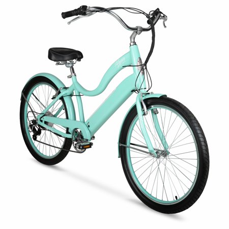 Hyper Bicycles E-Ride Electric Pedal Assist Woman's Cruiser Bike, 26" Wheels, Turquoise