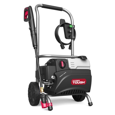 Hyper Tough Electric Pressure Washer 1800PSI Ideal for Car Wash Rugged Steel Frame, Red Black